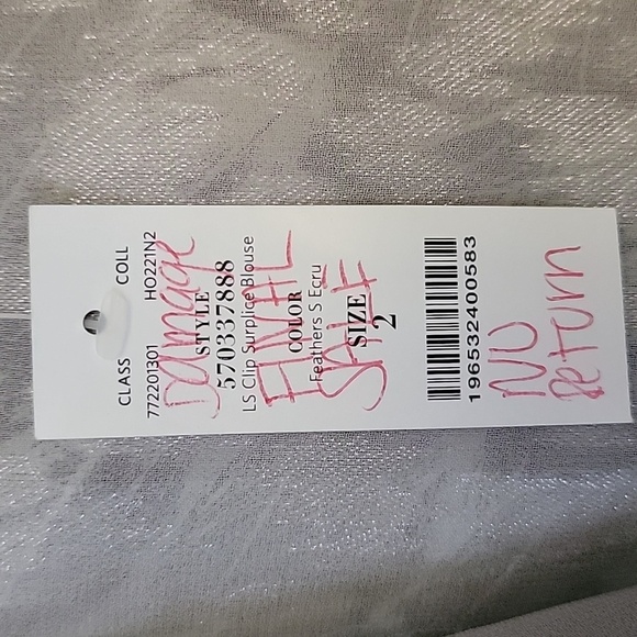 NWT, WHBM Blouse, Gray/Silver/Black/White, Size 2 - Picture 7 of 13